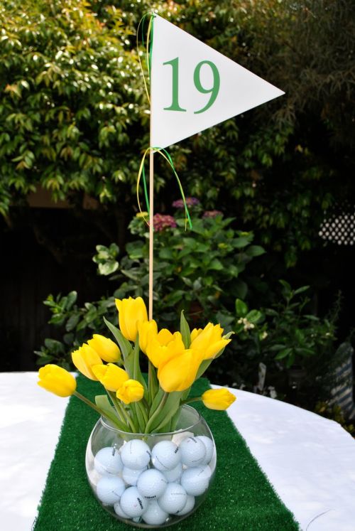 Golf Themed Wedding Favor Centerpiece