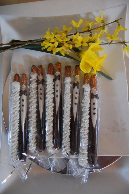 Gourmet Chocolate Pretzel Wedding Favors