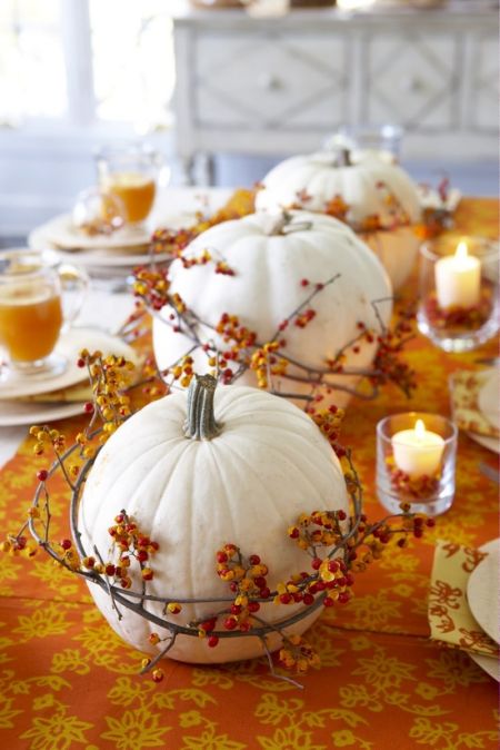 White Pumpkin Halloween Decoration Ideas