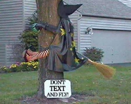 Don't Text And Fly Halloween Safety Tip