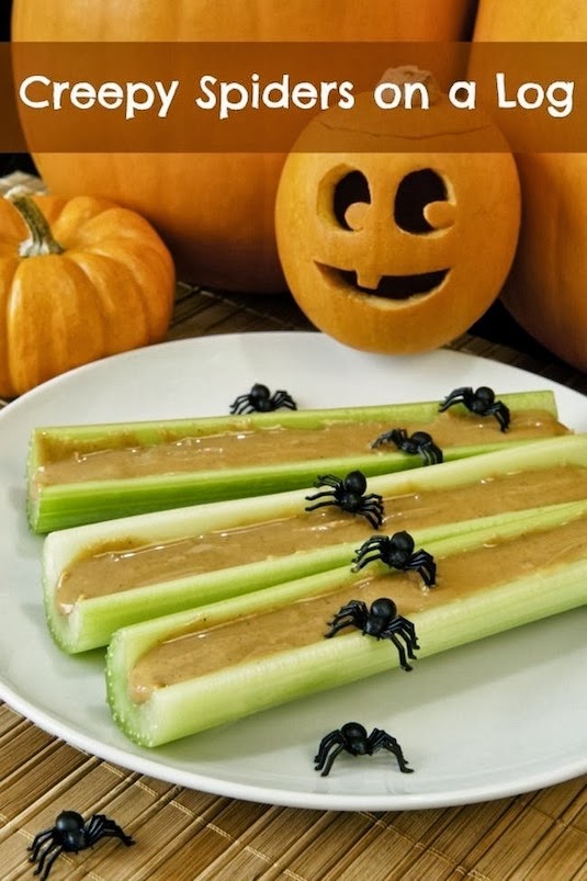 Halloween Spiders On A Log
