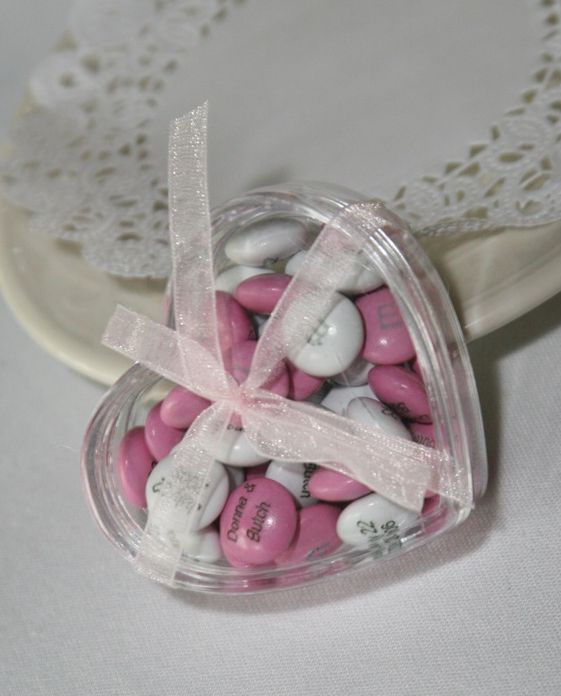 Heart Shaped M&M Wedding Favors