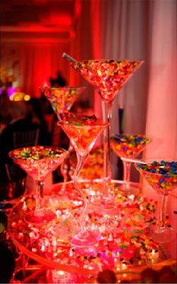 Contemporary M&Ms Candy Buffet