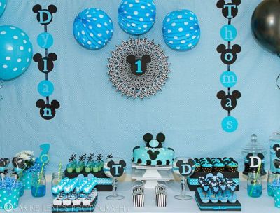 APOWBLS Mickey Birthday Party Supplies Boy - Mickey Theme Mouse Party  Decorations Tableware, Plate, Cup, Napkin, Tablecloth, Cutlery, Mickey 1st  2nd
