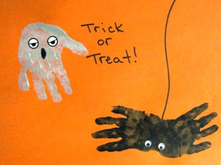 Handprint Preschool Halloween Crafts