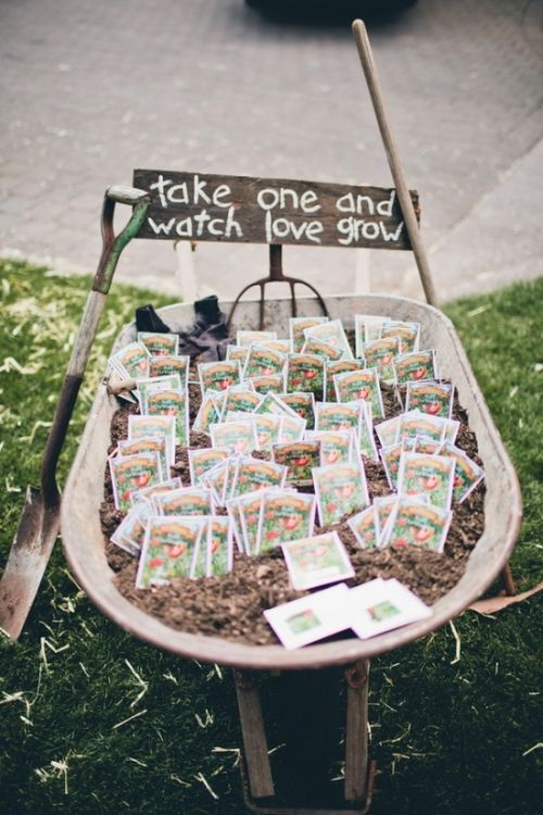 Wheelbarrow Seed Packet Wedding Favor Idea