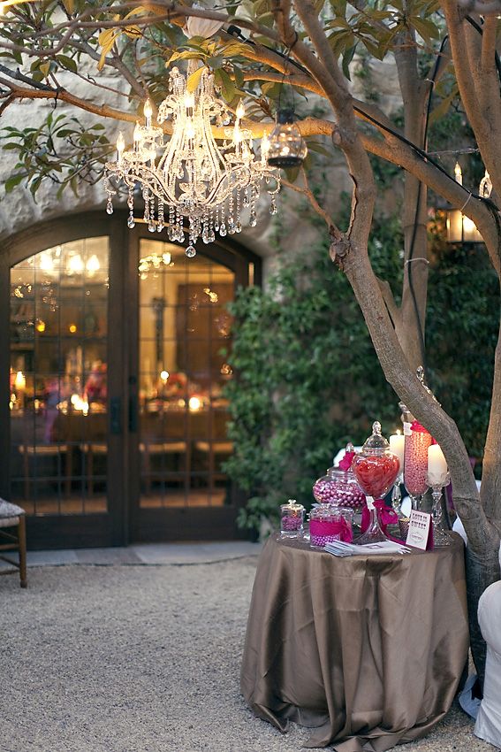 Wedding Candy Buffet With Chandelier