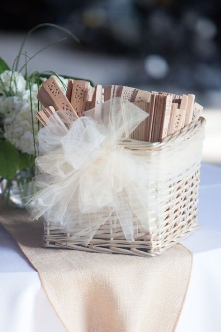 Neutral Wedding Favor Fan Display