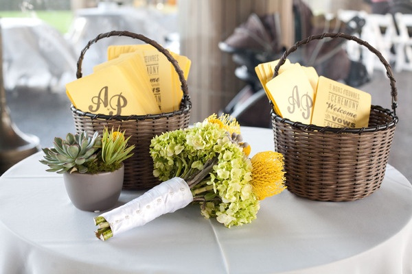 Baskets Filled With Wedding Favor Fans
