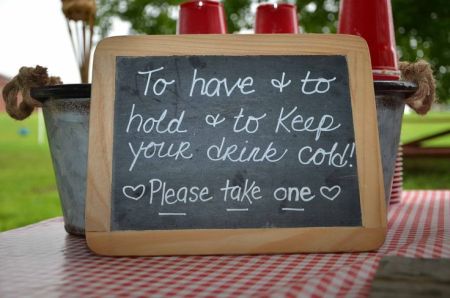 Wedding Favor Koozies Sign