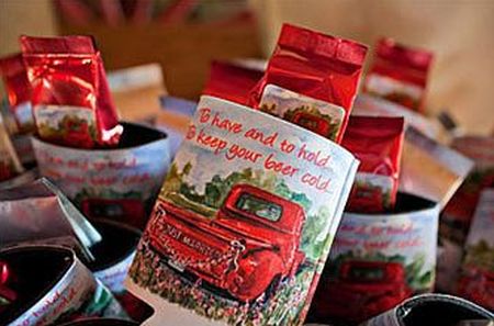 Superstar Wedding Favor Koozie Display