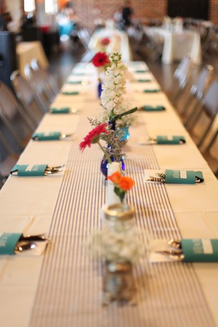 Wedding Favor Koozies Table Presentation
