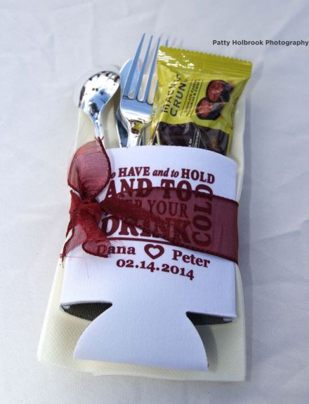 Wedding Koozie Favor Presentation