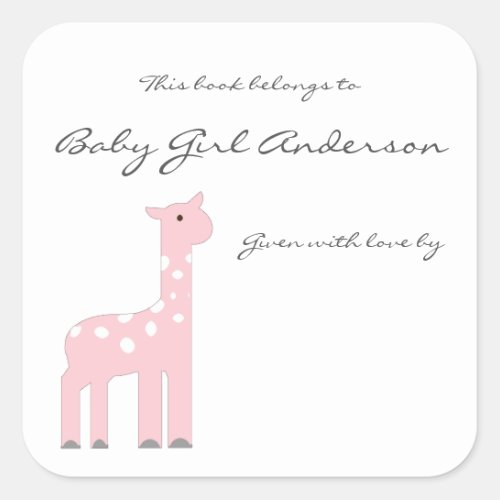 Zazzle Baby Girl Shower Ideas Bookplate Giraffe