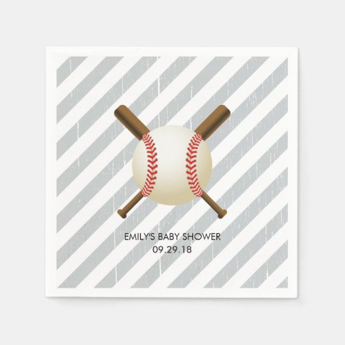 Zazzle Simple Boy Baseball Grey Stripes